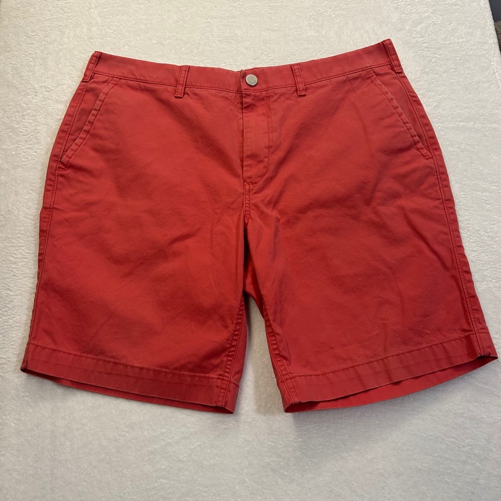 Bonobos Washed Chinos Shorts Mens 36 Pink Flat Front Casual Summer Cotton 9"